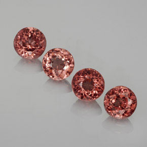 Pedras preciosas de granada malaia vermelho natural de 3,47 ct, corte redondo, VS