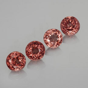 Pedras preciosas de granada malaia vermelho natural de 3,47 ct, corte redondo, VS