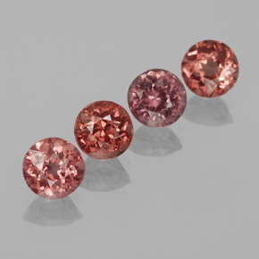 Pedras preciosas de Malaya Garnet rosa médio natural de 3.23 ct, Corte Redondo, VS