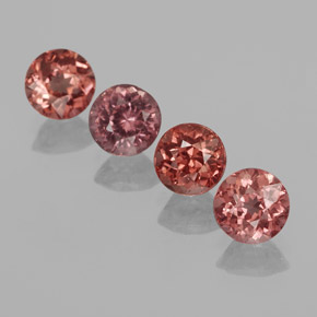 Pedras preciosas de Malaya Garnet rosa médio natural de 3.23 ct, Corte Redondo, VS