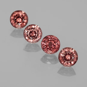 Pedras preciosas de granada malaia rosa natural de  ct, corte redondo, VS