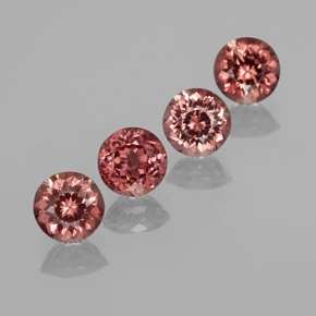 Pedras preciosas de granada malaia rosa natural de  ct, corte redondo, VS
