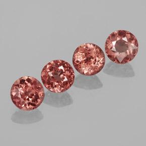 Pedras preciosas de granada malaia rosa natural de 3,03 ct, corte redondo, VS