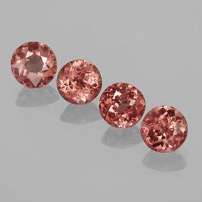 Pedras preciosas de granada malaia rosa natural de 3,03 ct, corte redondo, VS