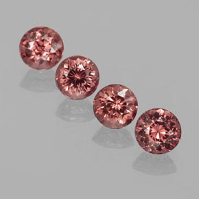Pedras preciosas de granada malaia rosa natural de 3,23 ct, corte redondo, VS