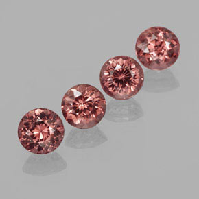 Pedras preciosas de granada malaia rosa natural de 3,23 ct, corte redondo, VS