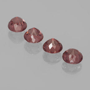 Pedras preciosas de granada malaia rosa natural de 3,23 ct, corte redondo, VS