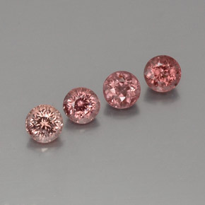 Pedras preciosas de granada malaia rosa natural de  ct, corte redondo, VS