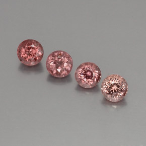 Pedras preciosas de granada malaia rosa natural de  ct, corte redondo, VS