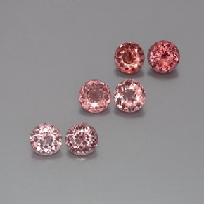 Pedras preciosas de granada malaia rosa natural de 3,88 ct, corte redondo, VS