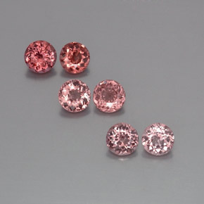 Pedras preciosas de granada malaia rosa natural de 3,88 ct, corte redondo, VS