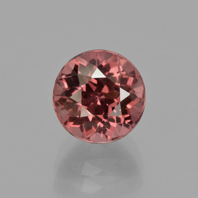 Malaya Garnet rosa rosa Natural 3.11ct, Corte Redondo, VS