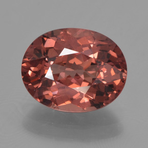 Granada malaia rosa rosado natural 3,48ct, corte oval, VS