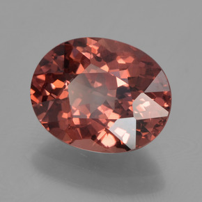 Granada malaia rosa rosado natural 3,48ct, corte oval, VS