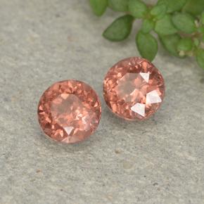 Pedras preciosas de granada malaia laranja natural de 1,24 ct, corte redondo, VS