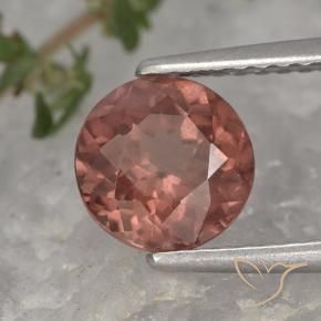 Malaya Garnet Tijolo vermelho Natural 1.65ct, Redondo, VS