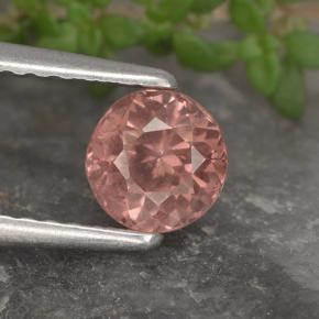 Granada malaia rosa natural 0,79ct, corte redondo, VS