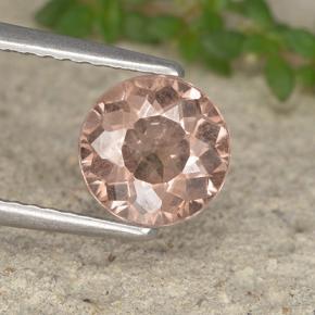 Granada malaia rosa natural 1,38ct, corte redondo, VS