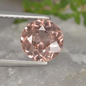 Granada malaia rosa natural 1,34ct, corte redondo, VS