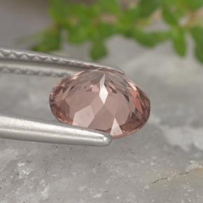 Granada malaia rosa natural 1,34ct, corte redondo, VS