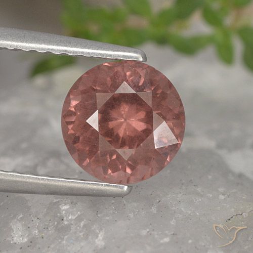 Granada malaia rosa natural 1,62ct, corte redondo, VS