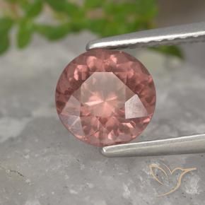Granada malaia rosa natural 1,62ct, corte redondo, VS