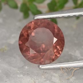 Malaya Garnet Tijolo vermelho Natural 1.64ct, Redondo, VS