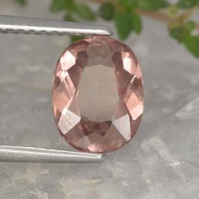 Granada malaia rosa natural 1,67ct, corte oval, VS