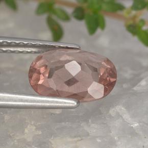 Granada malaia rosa natural 1,67ct, corte oval, VS