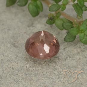 Malaya Garnet Rosa Alaranjado Natural 1.27ct, Redondo, VS