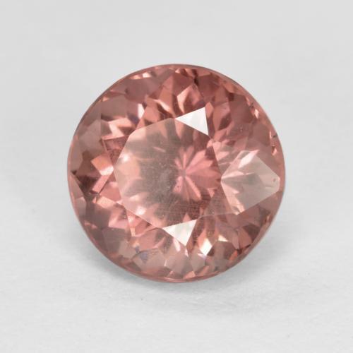 Malaya Garnet rosa rosa Natural 1.27ct, Corte Redondo, VS