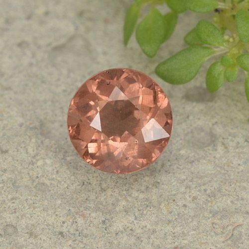 Granada malaia rosa natural 1,29ct, corte redondo, VS