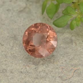 Granada malaia rosa natural 1,29ct, corte redondo, VS