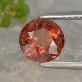 Granada malaia rosa natural 1,36ct, corte redondo, VVS-VS