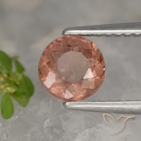 Granada malaia rosa natural 1,10ct, corte redondo, VS