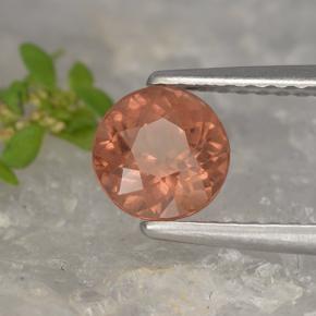 Granada malaia rosa natural 1,04ct, corte redondo, VS