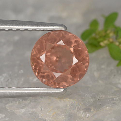 Granada malaia rosa natural 1,22ct, corte redondo, VS