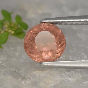 Granada malaia rosa natural 1,22ct, corte redondo, VS