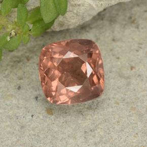 Granada malaia rosa natural 1,24ct, almofada cortada, VS