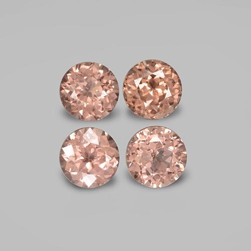 Pedras preciosas de granada malaia laranja natural de 1,98 ct, corte redondo, VS