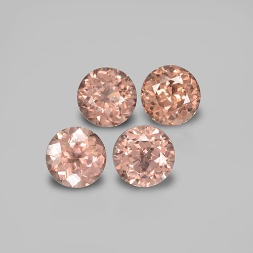 Pedras preciosas de granada malaia laranja natural de 1,98 ct, corte redondo, VS