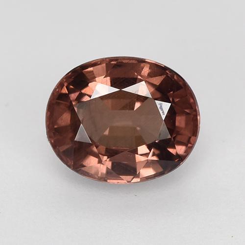 Granada malaia vermelho natural 1,31ct, corte oval, VS