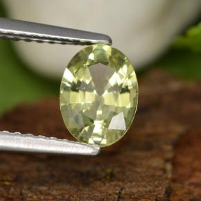 Granada do mali amarelo natural 1,04ct, corte oval, VS