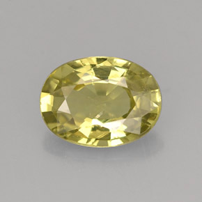 Granada do Mali Verde amarelado Natural 1,42ct, Corte Oval, VS