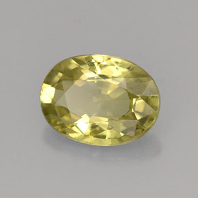 Granada do Mali Verde amarelado Natural 1,42ct, Corte Oval, VS
