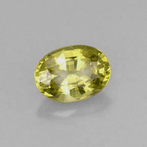 Pequena Garnet Verde amarelado Natural 1.24ct, Corte Oval, VS