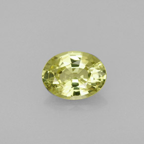 Pequena Garnet Verde amarelado Natural 1.15ct, Corte Oval, VS