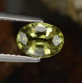 Granada do mali amarelo natural 1,14ct, corte oval, VVS-VS