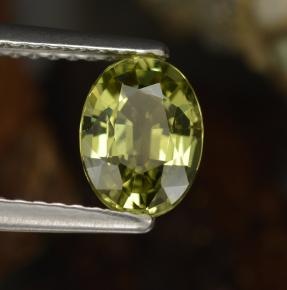Granada do mali amarelo natural 1,14ct, corte oval, VVS-VS