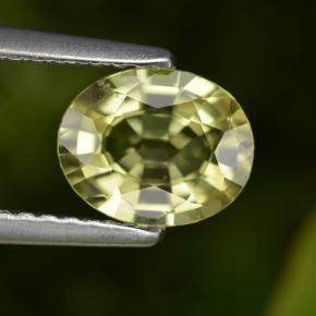 Granada do mali amarelo natural 1,06ct, corte oval, VS